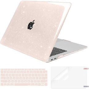 MOSISO Compatible with MacBook Air 13 inch Case 2022 2021 2020 2019 2018 A2337 M1 A2179 A1932, Glitter Sparkly Plastic Hard Case&Keyboard Cover&Screen Protector for MacBook Air 13.3 inch, Red