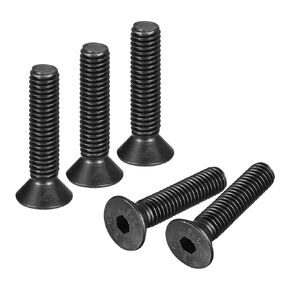 uxcell 3/8-16x3" Flat Head Socket Cap Screws, 10.9 Grade Carbon Steel Hex Socket Countersunk Flat Head Screw Bolts Fasteners, Fully Threaded, Black Oxide, 10PCS