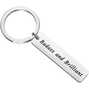 LQRI Inspiration Keychain Gift Badass & Brilliant Keychain Birthday Gift for Best Friend Girlfriend Badass Mom Badass Bitch
