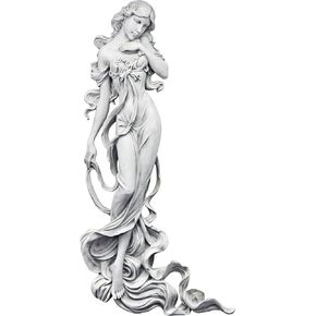 Design Toscano EU5581 Flora Divine Patroness of Springtime Indoor/Outdoor Wall Frieze Sculpture, 15 inches wide, 31 inches tall, Handcast Polyresin, Antique Stone Finish