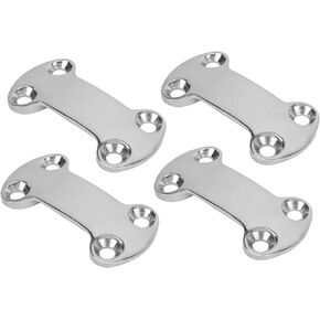 4Pcs Marine Pad Eye Plate 25mm 304 Stainless Steel Tie Down Deck Plate Belt Cam Buckle Plate 5.8mm Holes for Sailing Marine Boat Accessories