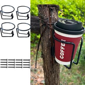 4pcs Cup Holder, Stainless Steel Black Boat Drink Cup Holders Ring Cup Drink Holder Fit for Boat Yacht Truck Car Apartment RV