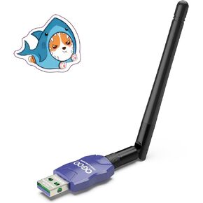Class 1 Long Range Bluetooth Adapter for PC, QGOO USB Bluetooth Adapter for PC 5.3+EDR, Bluetooth Dongle Bluetooth Receiver Support Windows10/8.1/8/7（blue-185）