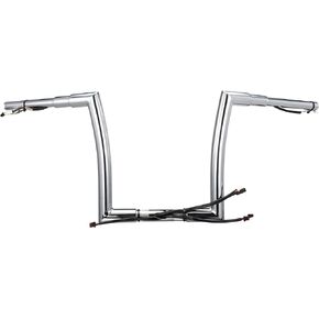 MoKitDora Road Glide Pre-wired Handlebar 14" Rise 1.5" Fat 1.25" Clamp Monkey Bar Ape Hanger for Harley 2016-up FLTR FLTRX FLTRXS FLTRU FLTRK, Chrome