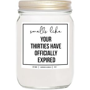 YouNique Designs 40th Birthday Candle 8oz - 40th Birthday Gifts Women Unique - 40th Birthday Gift Ideas for Her - Funny 40th Birthday Gifts for People Turning 40-40th Gifts (Lavender & Vanilla)