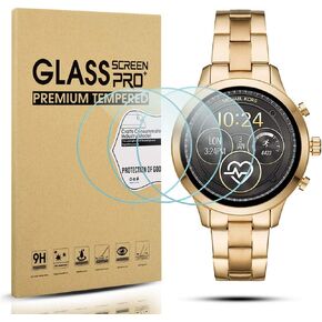 3-Pack for Michael Kors Access Runway Screen Protector, 2.5D 9H Hardness Tempered Glass Screen Protector for MK Runway MKT5045 / 5048 Smartwatch