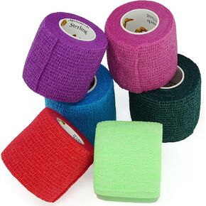 Elasti-Wrap 2 Inch Breathable, Self-Adherent, Self Adhesive Cohesive Bandage Vet Wrap Assorted Colors (6, 12, 18 & 24 Packs) (6 Rolls)