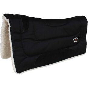 CHALLENGER Horse 28"x30" Western Contoured Faux Fur Padded Saddle Pad Black 39143BK