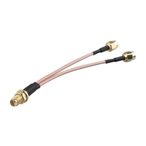 4G LTE Antenna Splitter Cable SMA Female to Dual SMA Male V-Shape Coaxial Cable 13.5cm/5.3inch for 4G LTE Wireless Router Hub Home Phone Router Gateway Modem MiFi Mobile Hotspot USB Adapter