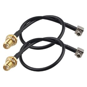 2pcs 4G LTE Antenna SMA Female to TS9 Male Plug Right Angle Adapter Cable RG174 Cable 8inch/20cm for External Antenna Router Huawei Vodafone Netgear Hsdpa ZTE MiFi Modem Hotspot UMTS Mobile