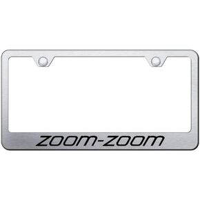RNUAB Mazda Zoom Zoom Aluminum Alloy Chrome License Plate Frame 12" X 6" Inch