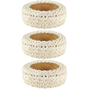 AllyDrew Decorative Craft Tapes Masking Lace Tapes Washi Tapes, Set of 3 (Beige)