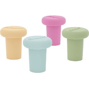 Bakerpan Silicone Wine Stoppers for Wine Bottles, Wine Bottle Stopper, Reusable Wine Corks - Set of 4