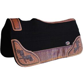 Horse Western Contoured Wool Felt Therapeutic Saddle Pad Black 39208