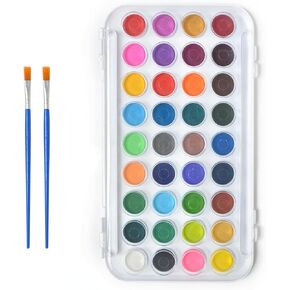Watercolor Paint,36 Colors Water Color with 2 Brushes and Palette,Washable Watercolor Set for Kids,Adult,Artists