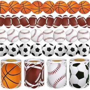 AnyDesign 131.2ft Sport Bulletin Board Borders 4 Rolls Basketball Football Baseball Soccer Die-Cut Bulletin Board Trim Decoration for School Classroom Office Chalkboard