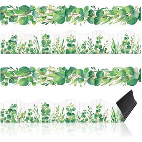 Capoda 24 Pcs Magnetic Eucalyptus Borders Greenery Classroom Decorations 11.8 x 2 Inch Plant Bulletin Board Borders Magnet Eucalyptus Garland Decor Trim for Back to School Classroom Supplies