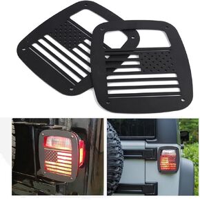 Partol YJ Tail Light Cover Guard For Jeep Wrangler TJ YJ 1987-2006, American US Flag Pattern Exterior Rear Tail Light Covers Guards Protectors