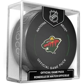 Minnesota Wild Official Game Hockey Puck with Holder