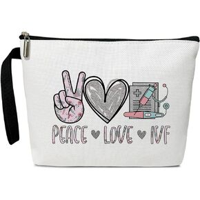 IVF Infertility Makeup Bag for Women Accessories Organizer, Infertility Gifts IVF Gifts for Women Wife Friends Coworker, Travel Essentials Purse Toiletry Pouch Cosmetic Bag with Zipper -17