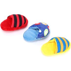 3PCS Small Dog Toys, Cute Slipper Shape Plush Dog Squeaky Toys Puppy Chew Toys Teething Toys Shoes Dog Toy for Small Dogs and Puppies
