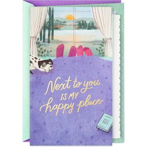 Hallmark Anniversary Card for Husband, Wife, Boyfriend, Girlfriend (Happy Place)