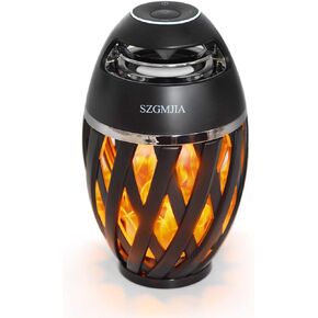 Led Flame Speakers, LED Flickering Flame Atmosphere Light with Bluetooth 4.2 Wireless Portable HD Audio Waterproof Speaker, LED Bass Speaker Dimmable Warm Light for iPhone/iPad/Android