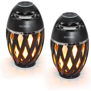 Led Flame Speakers, LED Flickering Flame Atmosphere Light with Bluetooth 4.2 Wireless Portable HD Audio Waterproof Speaker, LED Bass Speaker Dimmable Warm Light for iPhone/iPad/Android