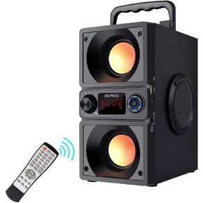 Bluetooth Speaker, Portable Bluetooth Boombox with 40W (60W Peak) Stereo Dual Woofers and Dual Tweeters Wireless Home Party Speaker, 2400 Minutes Playtime, Suitable for Party, Camping, Gym