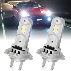 H7 LED Bulbs, Newest H7 High ＆Low Beam Mini 1:1 Size Plug & Play H7 LED 6500K White 42W 8400LM, All-in-One H7 Fog lights Replacement, 2 Pack (H7)