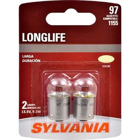 SYLVANIA - 97 Long Life Miniature - Bulb, Ideal for Interior Lighting – License Plate and More (Contains 2 Bulbs)