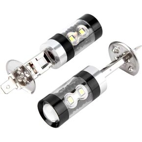Aramox Headlight Bulb, 2pcs H1 8000K White 50W LED High Bright Headlight Bulbs Kit Fog Light Car Driving Lamp