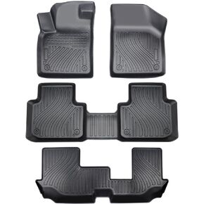 Floor Mats for 2018-2024 2025 Volkswagen Atlas(Include Across Sports),6 Passenger Bucket Seat,All Weather Protection Floor Mats for Volkswagen Atlas Accessories