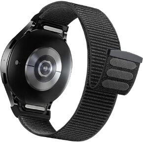 One Click No Gap Nylon Watch Band Compatible for Samsung Galaxy Watch 6 40mm 44mm/Watch 6 Classic 43mm 47mm/Watch 5 Pro 45mm/Watch 4 Classic 42mm 46mm/Watch 5/4 40mm 44mm, 20mm Breathable Sport Loop Strap for Women & Men