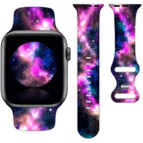 Watch Band Compatible with Apple Watch 38mm 40mm 41mm 42mm 44mm 45mm for Women Men Sport Silicone Wristbands Strap for IWatch Series 7 6 5 4 3 2 1