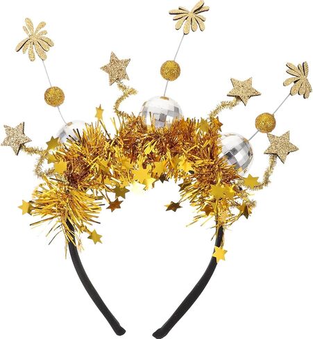 Abaodam 2024 Happy New Year Headband Glitter Star Sequins Headband Star Hair Hoop New Years Party Costume Headwear Favors. Golden in Kuwait
