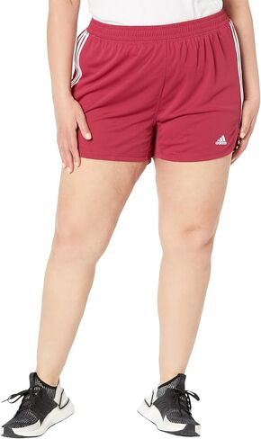 شورت Adidas Plus Size Pacer 3-Stripes المحبوك Legacy Burgundy 3X in Saudi Arabia