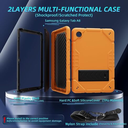 Samsung Galaxy Tab A8 Cases,Case for Galaxy Tab A8 10.5 inch 2022,Tablet Cases for Kids with 2 Angle Kickstand,Heavy Duty Shockproof Protective Cover with Built-in Stand(SM-X200/X205/X207) in Saudi Arabia