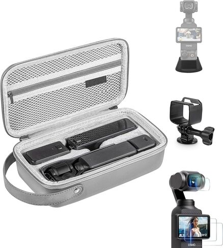 Tomat Osmo Pocket 3 Accessories Bundle 4-IN-1 Camera Accessory Kit, Portable Osmo Pocket 3 Carrying Case, Expansion Adapter Mount, 4PCS Screen Protector, Stand Base for Dji Osmo Pocket 3 in Saudi Arabia