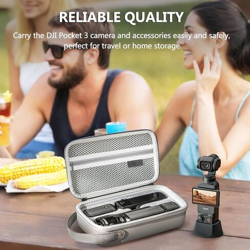 Tomat Osmo Pocket 3 Accessories Bundle 4-IN-1 Camera Accessory Kit, Portable Osmo Pocket 3 Carrying Case, Expansion Adapter Mount, 4PCS Screen Protector, Stand Base for Dji Osmo Pocket 3 in Saudi Arabia