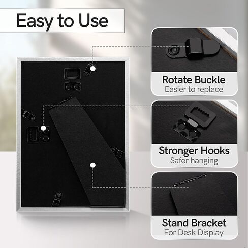 إطارات صور Afuly مقاس 5 × 7 مقاس 4 × 6 إطار صورة مكتبي مجموعة من 3 قطع مقاس 5 × 7 4 × 6 لعرض الصور على الحائط على سطح الطاولة ديكور منزلي حديث هدايا زفاف لأعياد الميلاد لأصدقاء العائلة، فضي in Kuwait