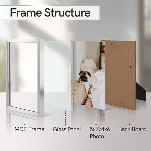 إطارات صور Afuly مقاس 5 × 7 مقاس 4 × 6 إطار صورة مكتبي مجموعة من 3 قطع مقاس 5 × 7 4 × 6 لعرض الصور على الحائط على سطح الطاولة ديكور منزلي حديث هدايا زفاف لأعياد الميلاد لأصدقاء العائلة، فضي in Kuwait