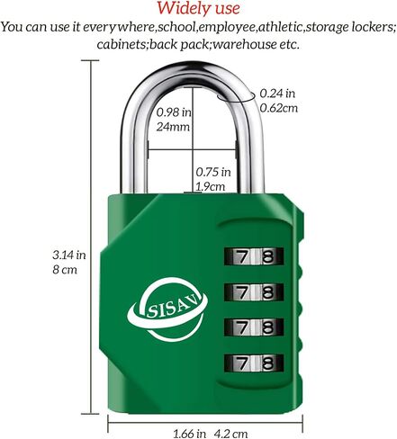 4 Digit Combination Lock,Gym Padlock,Outdoor Combination Padlock,Suitable for School Lockers,Tool Boxes,Fences,Gate(Black 1Pack) in Saudi Arabia