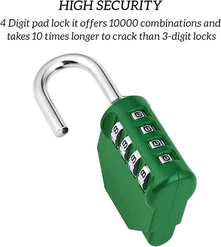 4 Digit Combination Lock,Gym Padlock,Outdoor Combination Padlock,Suitable for School Lockers,Tool Boxes,Fences,Gate(Black 1Pack) in Saudi Arabia