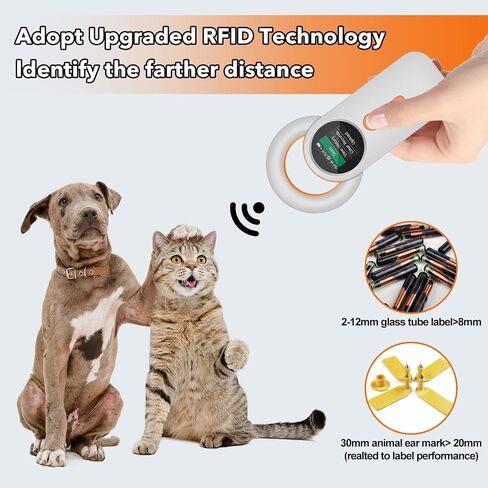 الماسح الضوئي لقارئ الرقاقة الدقيقة للحيوانات الأليفة القابل لإعادة الشحن RFID EMID (لاسلكي 2.4 جيجا هرتز + بلوتوث + USB) شاشة عرض TFT الكل في واحد مقاس 1.44 بوصة ISO11784 / ISO11785 / FDX-B وEMID للحيوان/الحيوانات الأليفة/الكلب/القطط in Saudi Arabia