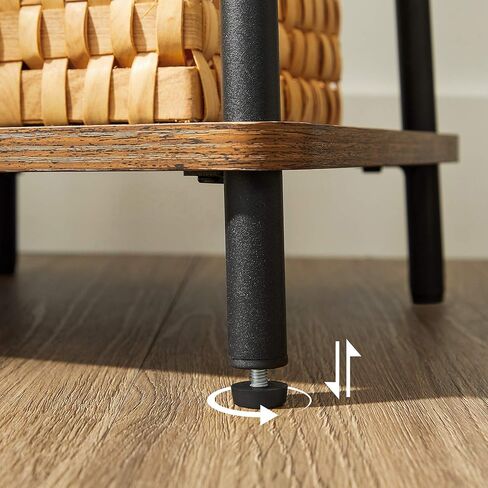 مصباح أرضي من VASAGLE مع أرفف، مصباح قراءة واقف مع غطاء مصباح، لغرفة المعيشة، غرفة النوم، المصباح غير متضمن، بني ريفي وأسود ULFL012B01 in Kuwait