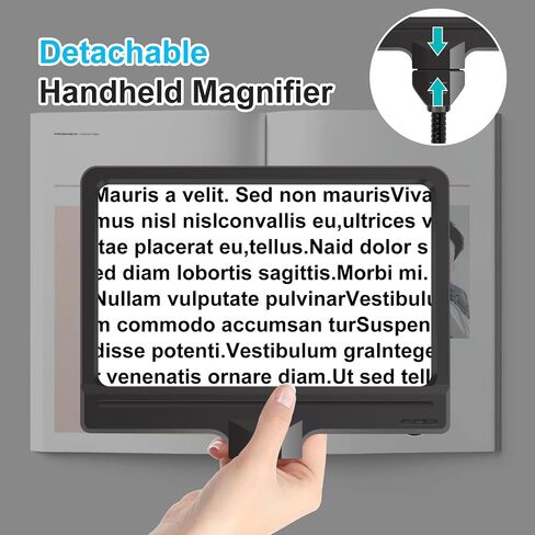 5X Magnifying Glass with Light and Stand, Adjustable Brightness Magnifying Floor Lamp, Gooseneck Arm Lighted Magnifier for Reading, Crafts and Close Work in Saudi Arabia