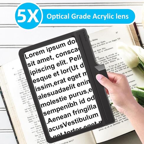 5X Magnifying Glass with Light and Stand, Adjustable Brightness Magnifying Floor Lamp, Gooseneck Arm Lighted Magnifier for Reading, Crafts and Close Work in Saudi Arabia