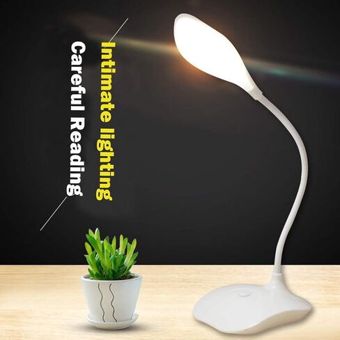 LED Table Lamp,Portable Eye-Protected Flexible Gooseneck Small Desk Lights for Dorm Study Office Bedroom-USB or 3 AA Batteries Powered -Not Include Batteries(1 Pack) in Saudi Arabia