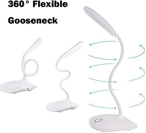 LED Table Lamp,Portable Eye-Protected Flexible Gooseneck Small Desk Lights for Dorm Study Office Bedroom-USB or 3 AA Batteries Powered -Not Include Batteries(1 Pack) in Saudi Arabia